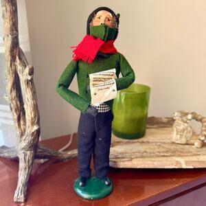 Byers Choice 1990 The Carolers Man Holding Music Vintage Holiday Christmas Decor